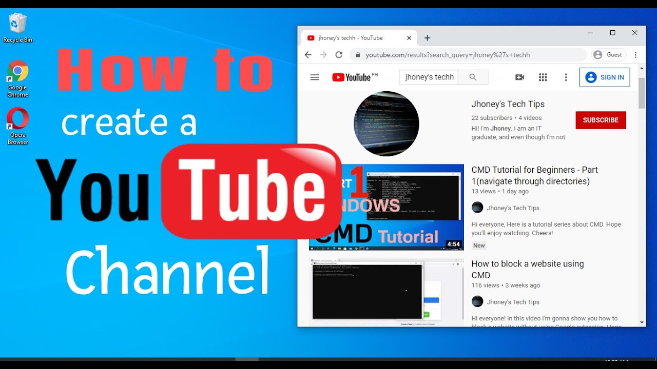 How To Create A Google Account And A Youtube Channel - YouTube