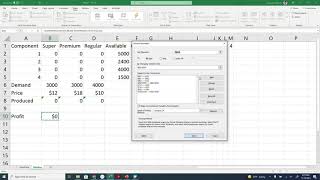 Application | Linear Programming | Problem Solving | MS Excel | Mixing Strategy | Gas, Recipe, Color