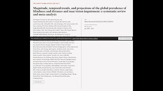 Magnitude, temporal trends, and projections of the global prevalence of blindness and... | RTCL.TV