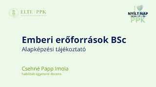 Emberi erőforrások BSc tájékoztató