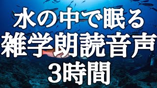 【睡眠用】💧水の中で深く眠る💤💧泡の音が心地よい🫧癒される雑学朗読３時間【泡の音＆ヒーリングBGM付き（途中広告なし）】