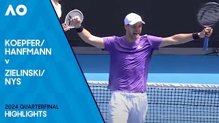 Hanfmann/Koepfer v Nys/Zielinski Highlights | Australian Open 2024 Quarterfinal