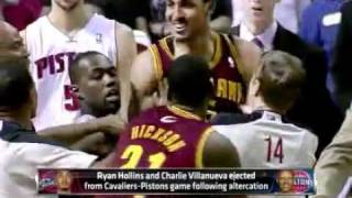 Breakdown of Pistons' Charlie Villanueva Cavaliers' Ryan Hollins Fight