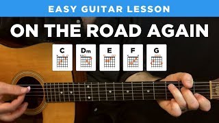 🎸 On the Road Again • EASY guitar lesson w/ chords & no capo (Willie Nelson)