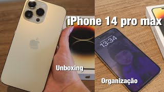 iPhone 14 Pro Max (dourado) | unboxing, testando a câmera, organização do celular