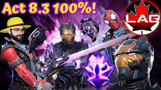 LagSpiker Act 8 Chapter 3 100% Exploration! Cerastes Boss Fight! FTP Valiant Account Challenge! MCOC