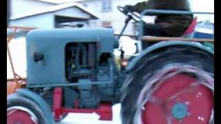 Eicher Traktor, EKL 15, Bj. 1955 - Schneepflug im Einsatz - Winter im Westerwald