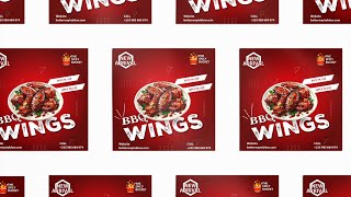 Wisdom Academy, Social Media Design For BBQ Wings In adobe Illustrator