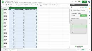 Clustering Analysis Using PredictEasy Google Sheets Add-On