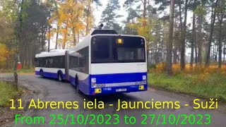 (Changed) Riga Bus Line 11 Abrenes iela - Jaunciems - Suži Timelapse.