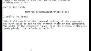Java Programming Tutorial -GridBagConstraints-36- public int ipadx