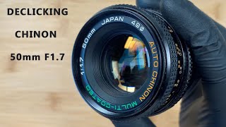 How to Declick Auto Chinon 50mm F1.7 Multi Coated Orange Pentax PK Mount Lens DIY Cinemod Tutorial