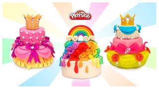 Play Doh Cake for Barbie. How to Make Dolls Food. DIY for Kids