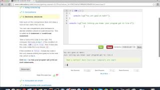 Codecademy: Make the computer think! Walkthrough Tutorial Javascript