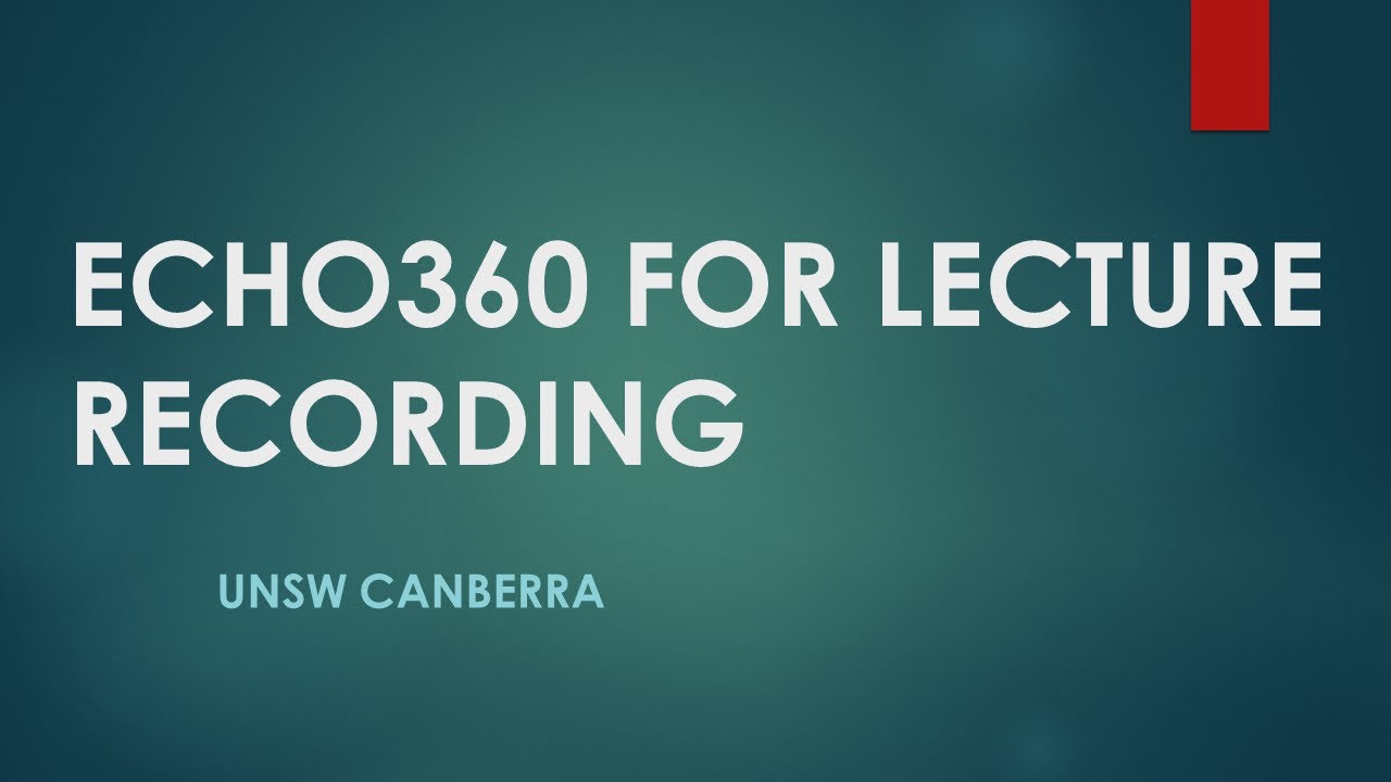 Echo360 Guide Youtube