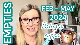 BEAUTY EMPTIES FEB - MAY 2024 // bring snacks and a cuppa