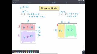 Multiplying Binomials: Area Model and Distributive Property