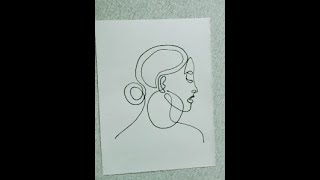 One Line Art Face || How to Draw Line Drawing || Line Drawing #shorts #love #drawing #lineart #easy