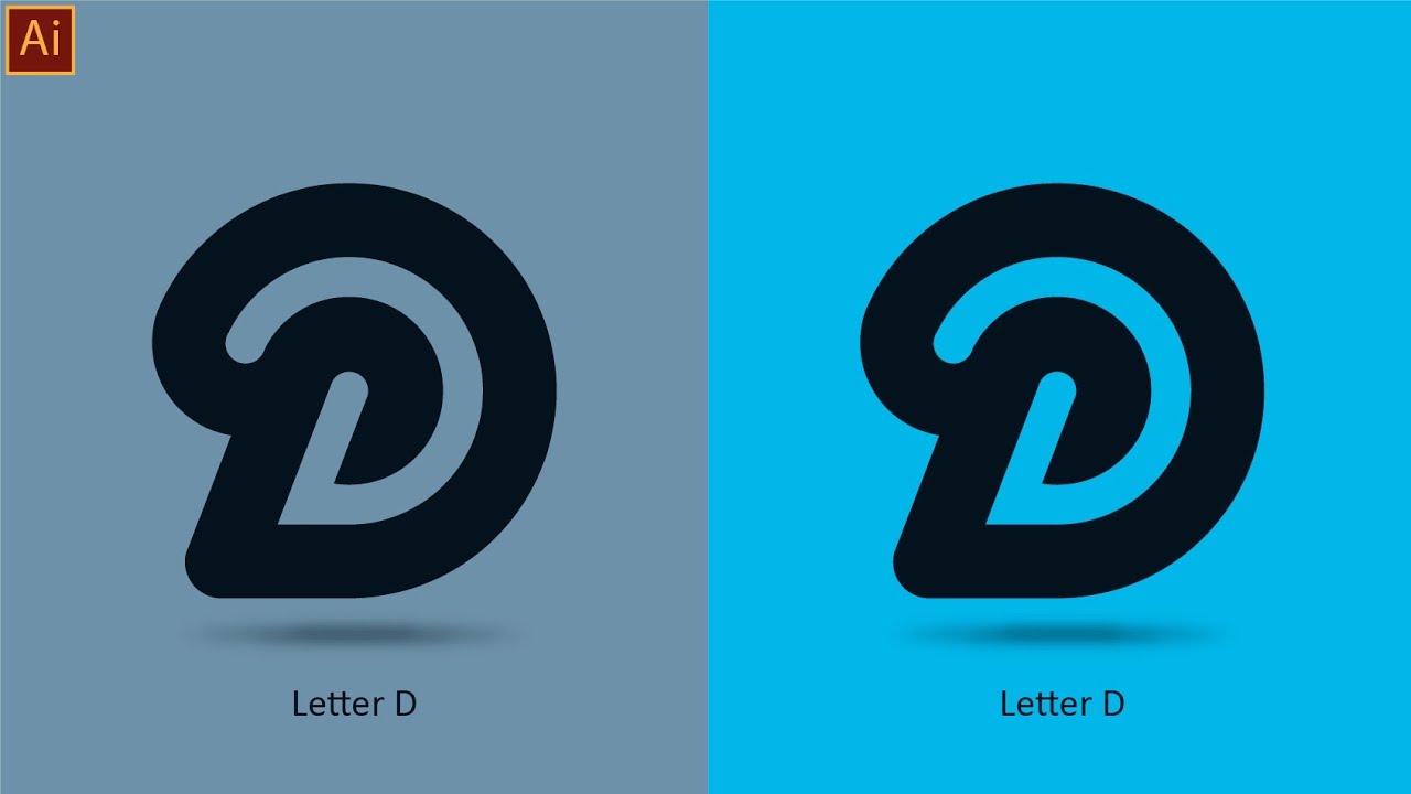 Illustrator Tutorial How To Make Letter D Logo Design Letter Logo