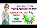 World Population Day Speech in English Speech on World Population day in English