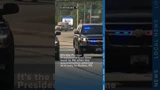 Former President Trump's motorcade passes through Harrisburg, PA