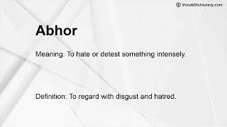 Abhor Meaning