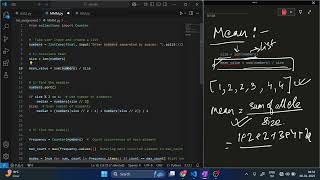 "Python Tutorial: Calculate Mean, Median, and Mode Without Libraries!"