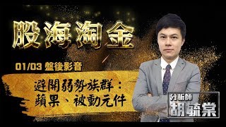 胡毓棠 股海淘金【避開弱勢族群：蘋果、被動元件】影音分析2019/01/03