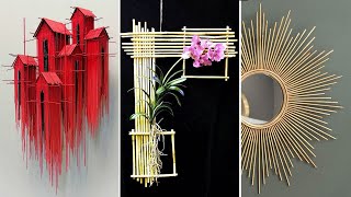 Home decorating ideas handmade with bamboo skewers sticks