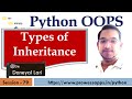 #79 | OOP | Types of Inheritance in Python | Python Tutorial for Beginners