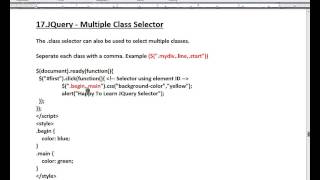 MULTIPLE CLASS SELECTORS IN JQUERY
