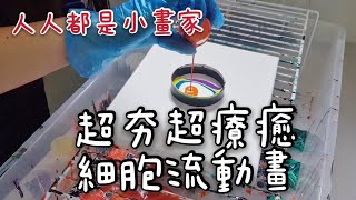 療癒系流動畫 ０失敗抽象藝術 隨意吹出最夯的細胞流動藝術｜DIY｜創意