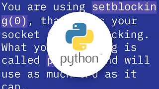 Python server program has high cpu usage
