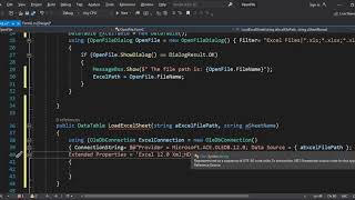 OleDb - Open Excel File using OleDb Library in C# Convert Excel Sheet to DataTable