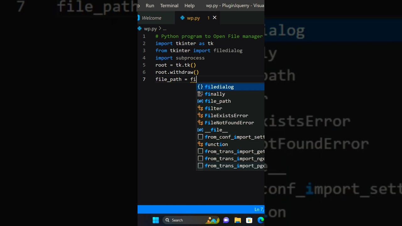 Python Program To Open File Manager to Access any Folder #python # ...