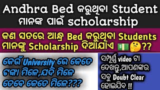 କଣ ସତରେ ଆନ୍ଧ୍ର Bedରେ scholarship ମିଳେ ନାହିଁ ! Is it true that there is no scholarship in Andhra Bed