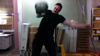 60 kg kettlebell press/snatch combo