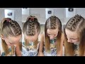 Dos peinados en uno para niñas / Peinados faciles con trenzas / Easy dutch braid tutorial