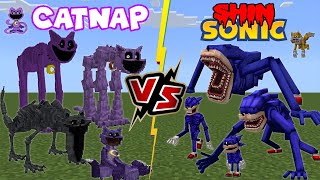 Shin Sonic VS All Catnap [Poppy Playtime 3] 🆚 [Sonic Tapes] Minecraft Addon