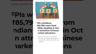 FIIs withdraws Rs. 85,000 cr. In October #financialmarket #stocks #story #shorts #story #news