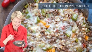 30 minute ONE PAN KETO Dinner Recipe: Stuffed Pepper Skillet!