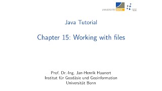 Java Tutorial - Chapter 15: Working with files