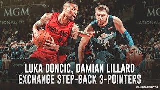 Luka Doncic, Damian Lillard Exchange Step-Back 3-Pointers