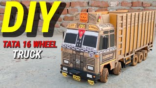 How To Make RC 16 Wheeler Tata Truck From Cardboard And Homemade  ll DIY🔥🔥