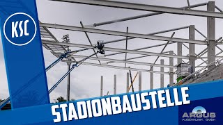 Karlsruher Wildpark - Die Stadionbaustelle - Dacharbeiten