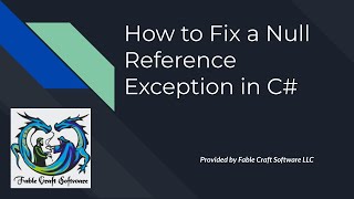 How to Fix a Null Reference Exception in C# | NullReferenceException