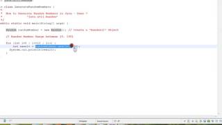 HOW TO GENERATE RANDOM NUMBERS IN JAVA DEMO