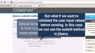 JQUERY Tutorial : jQuery submit method