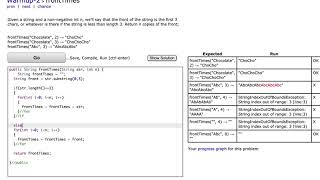 Java: CodingBat– Warmup-2– frontTimes