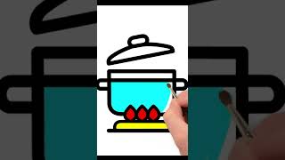 Shorts - How to Draw Cooking Pot Easy, Draw Toys TV